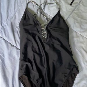 Black one piece swimsuit